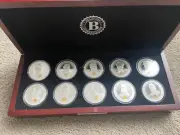 PRESIDENTIAL VETERANS Bradford Exchange Proof Collection set 10 coin w/box