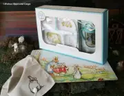 POTTERY BARN PETER RABBIT NURSERY FEEDING SET & PLACEMAT, COTTONTAIL NAPKIN –NWT