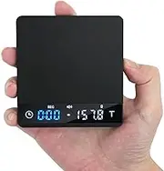 Mini Coffee Scale with Timer, Espresso Scale with Auto Timing, 3 Mode for Espresso Machine and Pour Over, 2kg/0.1g High Precision Scale, Anodized Aluminum Body with LED Display, Rechargeable