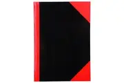 Cumberland Notebook A4 200 Leaf Ruled Red & Black Hard Cover Gloss 43113