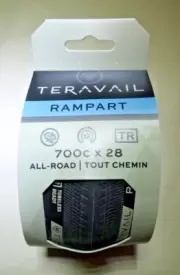Teravail Rampart 700x28 Tubeless Ready Tire, Black, Durable, Fast Compound