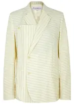 JW Anderson Pinstriped Wool-blend Blazer - Ivory - 10 (UK10 / S) 10 (UK10 / S)