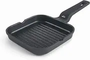Lacor - 25162 - Mini Grill pan Made from 100% Free PFOA cast Aluminium, Non-Stick Double Layer, Induction Safe, Ergonomic Handle Soft Touch, 14 x 14 x 2.5 cm, Black