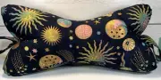 3 Sided Dog Bone Shaped Neck Pillow, Lower Back Support LG Celestial Moon Stars