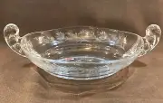 Vintage New Fostoria Baroque Wheat Pattern Centerpiece Console Fruit Bowl - Rare