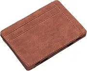 [Generic] Magic Wallets for Men, Magic Wallet, Minimalist PU Leather Wallet with Magic Clip for Bills and Card Holders, Money Wallet, Credit Card Holder, Men's Coin Purse, coffee, Consulte la descripción, See