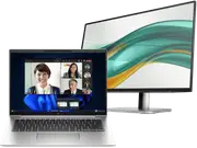 HP EliteBook 845 14 inch G11 Business Laptop, Silver + HP Series 5 Pro 23.8 inch FHD Monitor - 524pf