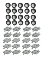 ☀️NEW Lego 80x Tire Wheel Square Axles Bulk Lot 15mm D. x 6mm Offset Tread #5