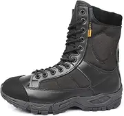 [RICHOLV] Man Military Boots Leather Black Lace Up Combat Desert Ankle Boot Mens Work Winter Shoes Men