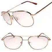 Classic 90s Retro Gold Square Aviation Bifocal 1.00 Reading Glasses Reader