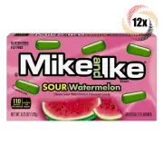 12x Packs | Mike & Ike Sour Watermelon Assorted Chewy Flavored Candy | 4.25oz