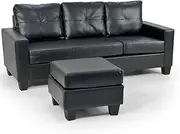 Corner Sofa Lounge Couch Modular Furniture Chair Home PU Leather Chaise White L Shape