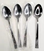 Ekco Santa Clara Soup Table Spoon Stainless Flatware 4 Oval NEW READ