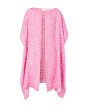 TB Monogram silk cape One size Pink