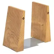 Book Ends for Shelves - Handmade Wooden Bookends with Metal Base Tree - Oak