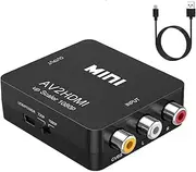 RCA to HDMI,AV to HDMI Converter,ABLEWE 1080P Mini RCA Composite CVBS Video Audio Converter Adapter Supporting PAL/NTSC for TV/PC/ PS3/ STB/Xbox VHS/VCR/Blue-Ray DVD Players