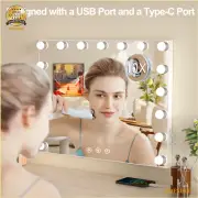 80X60 cm Hollywood Make Up Mirror With Lights LED Vanity Mirror 10X Magnifying