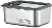 Stainless Steel Food Storage Container Leak Proof Seal Lid, Stainless Steel Bowls, Food Prep Containers, Dishwasher Safe, Oven Safe, Freezer/Microwave Safe, Reusable and Stackable (1000ml)