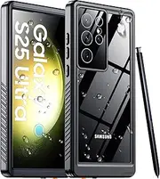 [Temdan] for Samsung Galaxy S23 Ultra Case Waterproof with Built-in Screen Protector 360 Full Body Shockproof Dustproof for Samsung S23 Ultra 5G Phone Case Heavy Duty Protective Black