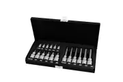 18 pcs Torx Star Bit Socket Driver Tool Set 1/2" & 1/4" Dr. T8 - T60 Male 203202