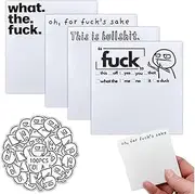Funny Sticky Note, 4 Pieces Novelty Memo Pads Sticky Note with 100pcs Funny Stickers, What The Fuck Sticky Notepad, Snarky Novelty Office Supplies (Color : Mix)