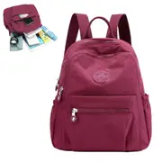 Ladies Backpacks Small Nylon Casual Lightweight Shopping Bag for Women-Red