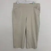 New Chico's Cream Perfect Stretch Pull-on Josie Slim Ankle Capri Pants XL/3