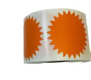 2" Round Thermal Direct Printer Orange Starburst Labels Zebra 500 Per Roll (10)