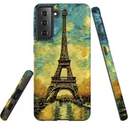 For Samsung Galaxy S21+ Plus Tough Protective Cover, Eiffel Tower Painting