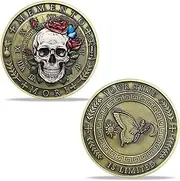 Skull Butterfly Memento Mori Challenge Coin Skull Stoic Carpe Diem Coin Time is Limited Amor Fati Token Medallions Stoicism Gifts for Women Men