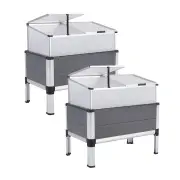 2X Cold Frame Greenhouse Cover Raised Garden Bed Stand Planter GREY