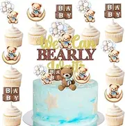 Bear Cake Decoration, Bear Cupcake Toppers, Cake Decoration Bear Birthday Cake Decoration Boy Cake Decoration, Bear Birthday Cake Decoration, 13 Pieces