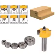 Rabbet Router Bit with 6 Bearings 1/2"/1/4"Shank Woodworking Tenon Cutter Tool
