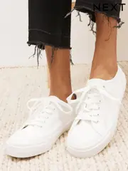 White Forever Comfort® Baseball Canvas Trainers (C78936) | $45