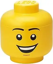 LEGO Iconic Storage Head Large, Stackable Storage Box, 8,5 L, Yellow, Happy Boy