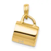 14k Yellow Gold 3D Enameled Coffee Cup Pendant