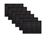 Set of 6 Multi Stitch Bamboo Table Placemats 30 x 45cm