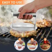 Large Stainless Non-Stick Bacon Grill Press Burger Smasher Press Hamburger Maker