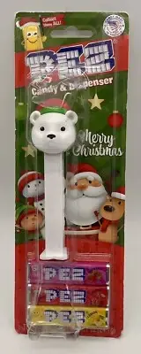 Polar Bear With Christmas Hat PEZ Candy Dispenser Holiday Factory Sealed