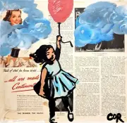 CORBELLIC EXPRESSIONISM 12X12 BALLOON GIRL HANDMADE SIGNED COLORFUL ART PAINTING