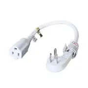 FIRMERST 1875W Low Profile Flat Plug 1Ft Extension Cord 14AWG 15A White