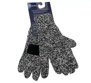 Isotoner Womens OS Marled Chenille Gloves Ultra plush Lining Suede Non-slip Palm