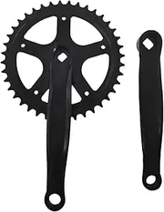 ZZRSDAN 170mm Crankarm Single Speed Crankset for Mountain Road Bike Fixed Gear Bicycle Folding Bicycle(Square Taper, Black, Sprocket) (40T Single Speed Crankset-Black)