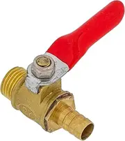 HALLMERS 1/4" BSP Male to 8mm Barbed Fitting Brass Inline Ball Valve with Lever Handle - Flow Control Durable Shut Off Valve for Low Pressure Water Air Gas Fuel Line Tap Irrigation Applications