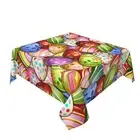 Spring Easter Tablecloth 60X60 Inch Square Bunny Eggs Tablecloth Spring Color...