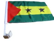 (2 Pack) Sao Tome Principe Country Car Window Vehicle 12x18 12"x18" Flag