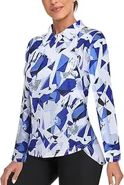 [Tanst Sky] Women's Golf Polo Shirts Short Sleeve Quarter Zip Pullover Moisture Wicking Workout Tops