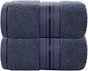 Towels - Premium Bath Towels Set 2 Piece - 100% Cotton, 460GSM,Highly Absorbent and Quick Dry Extra Large Bath Towel - H HOME-MART Super Soft Hotel Quality Towel New Darkgrey (Blue Grey)