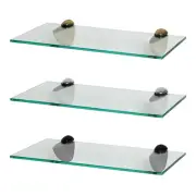 40cm Floating Glass Wall Shelves Bathroom Shelf with Chrome/Black/Gold Brackets