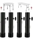 4 Pack Folding Table Leg Extender Risers, Carbon Steel Table Leg Extensions